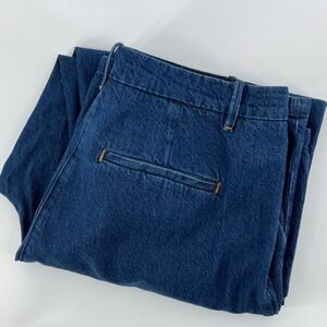 Abercrombie & Fitch Baggy Jeans Womens 33/16R Blue Excellent Pleated Wide Leg